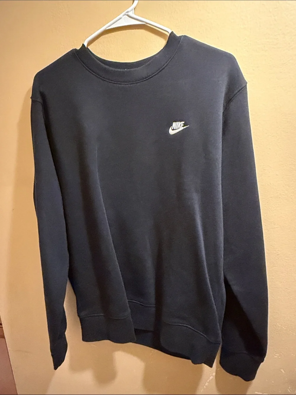 Nike Black Crewneck Sweatshirt with Small White Swoosh